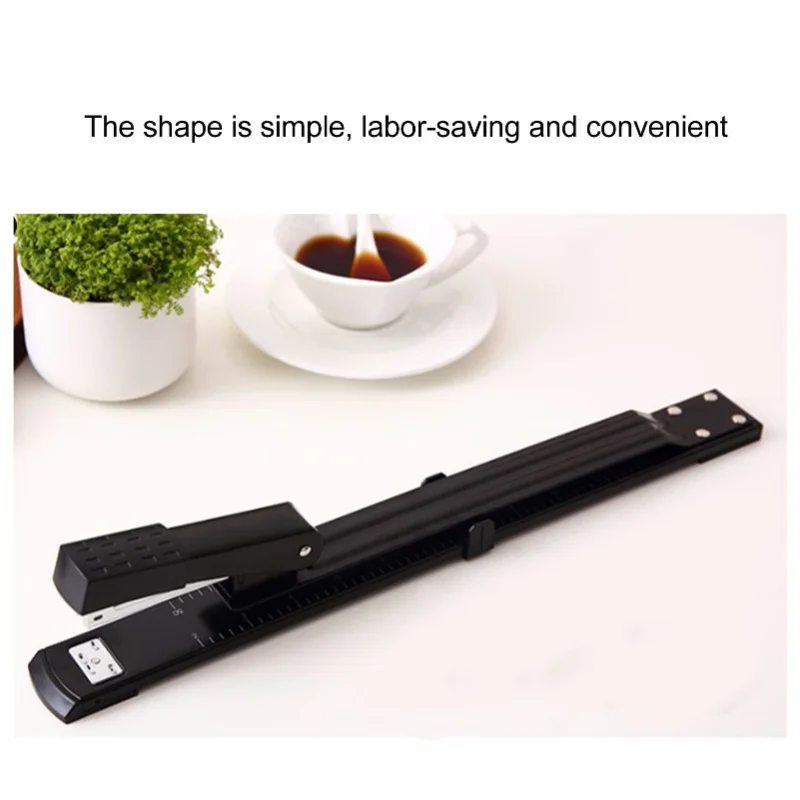 Stapler Desktop Large Capacity Metal Long Arm Handheld Paper Stapler For Office School