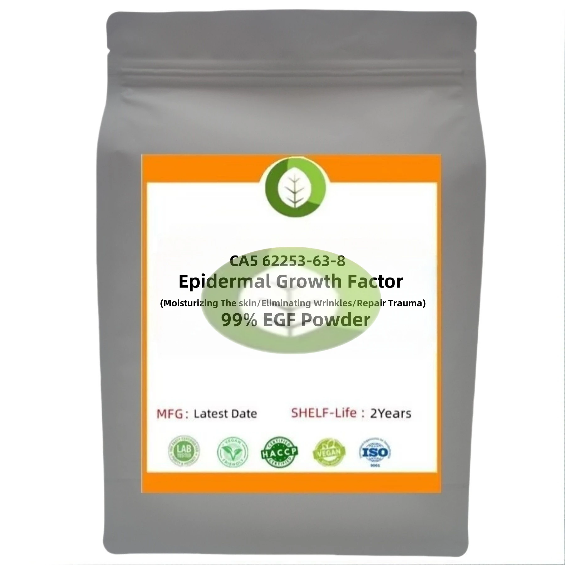 Venta caliente EGF polvo Factor de crecimiento epidérmico CAS 62253-63-8 hidrata la piel/eliminación de arrugas/reparar traumatismos
