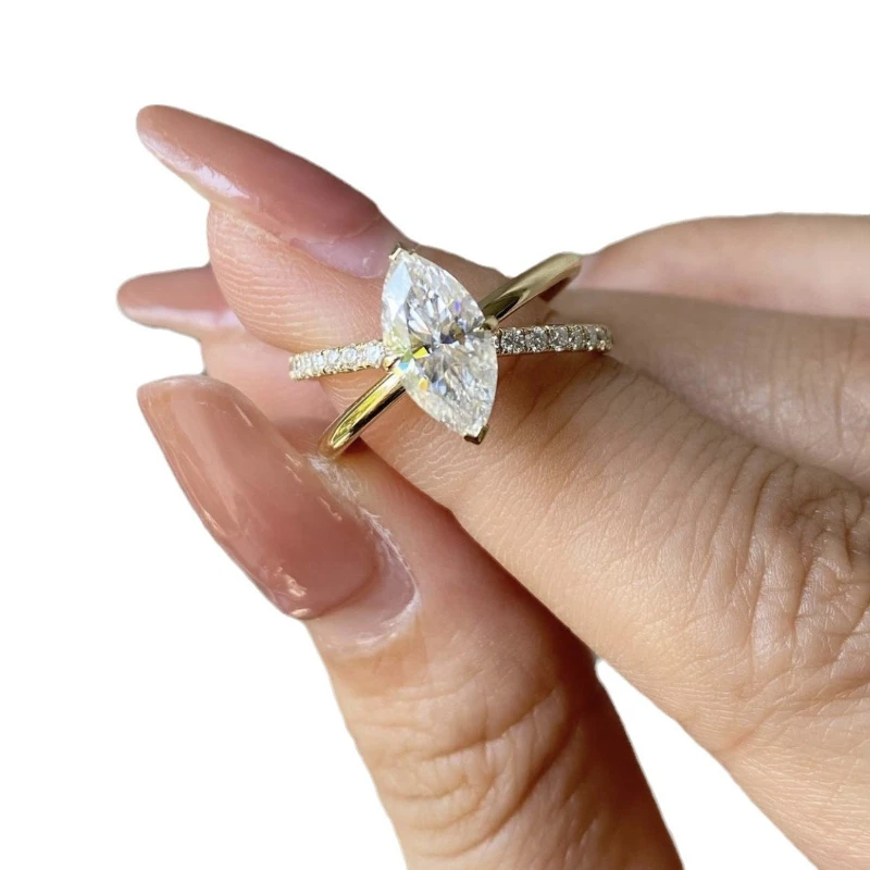 Fashionable temperament inlaid with horse eye zircon, niche design, versatile and exquisite, personalized index finger ring