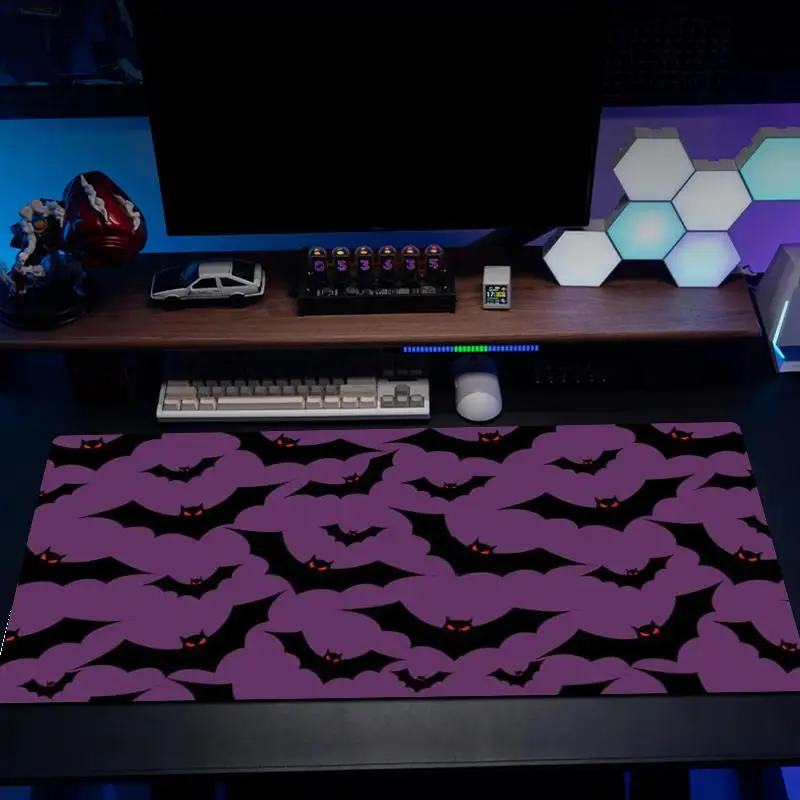 Vleermuizen Halloween Bureaumat Paars Gaming Grote muismat XXL Toetsenbordaccessoires Muismat Rubber Kawaii Muismat Gamer XXL