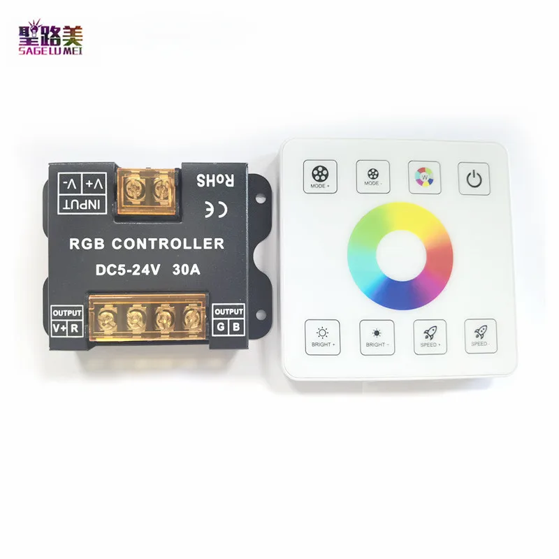 DC5V-24V 2.4G RF Panel RGB Controller DC12V-24V 30A 360W Wireless Single Color/ CCT Color Temperature Brightness LED Dimmer