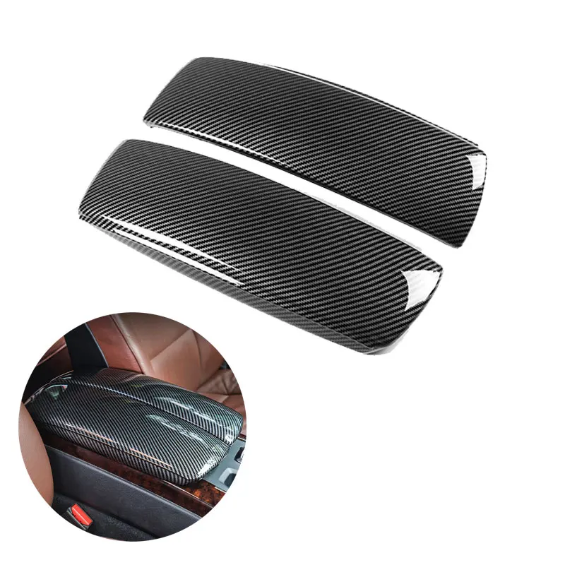 

For BMW X5 E70 2008 2009 2010 2011 2012 2013 Car Carbon Texture Interior Center Control Armrest Box Pad Cover Decor