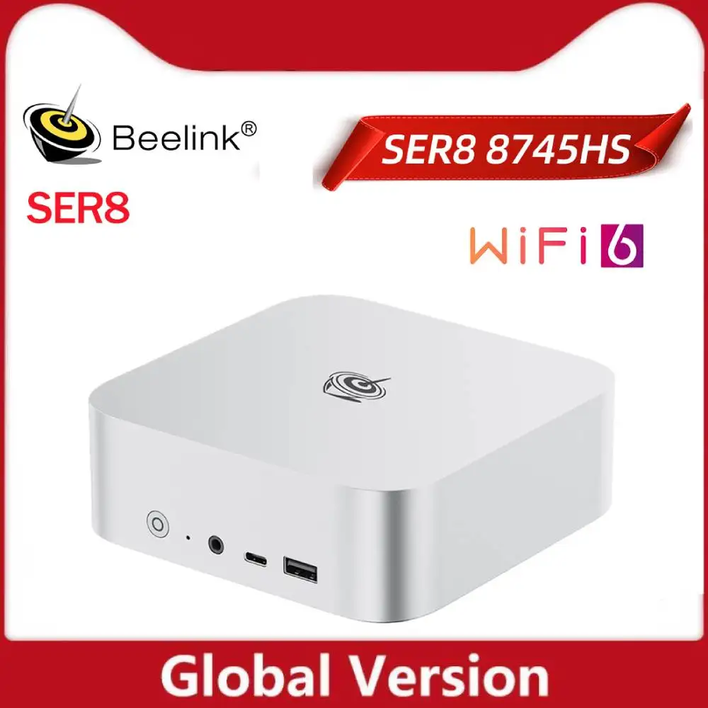 Beelink Mini PC SER8 AMD Ryzen 7 8745HS 24G 32G DDR5 1T NVME No AI Function PCIe4.0 SSD 2.5Gbps Desktop Gaming Home Computer