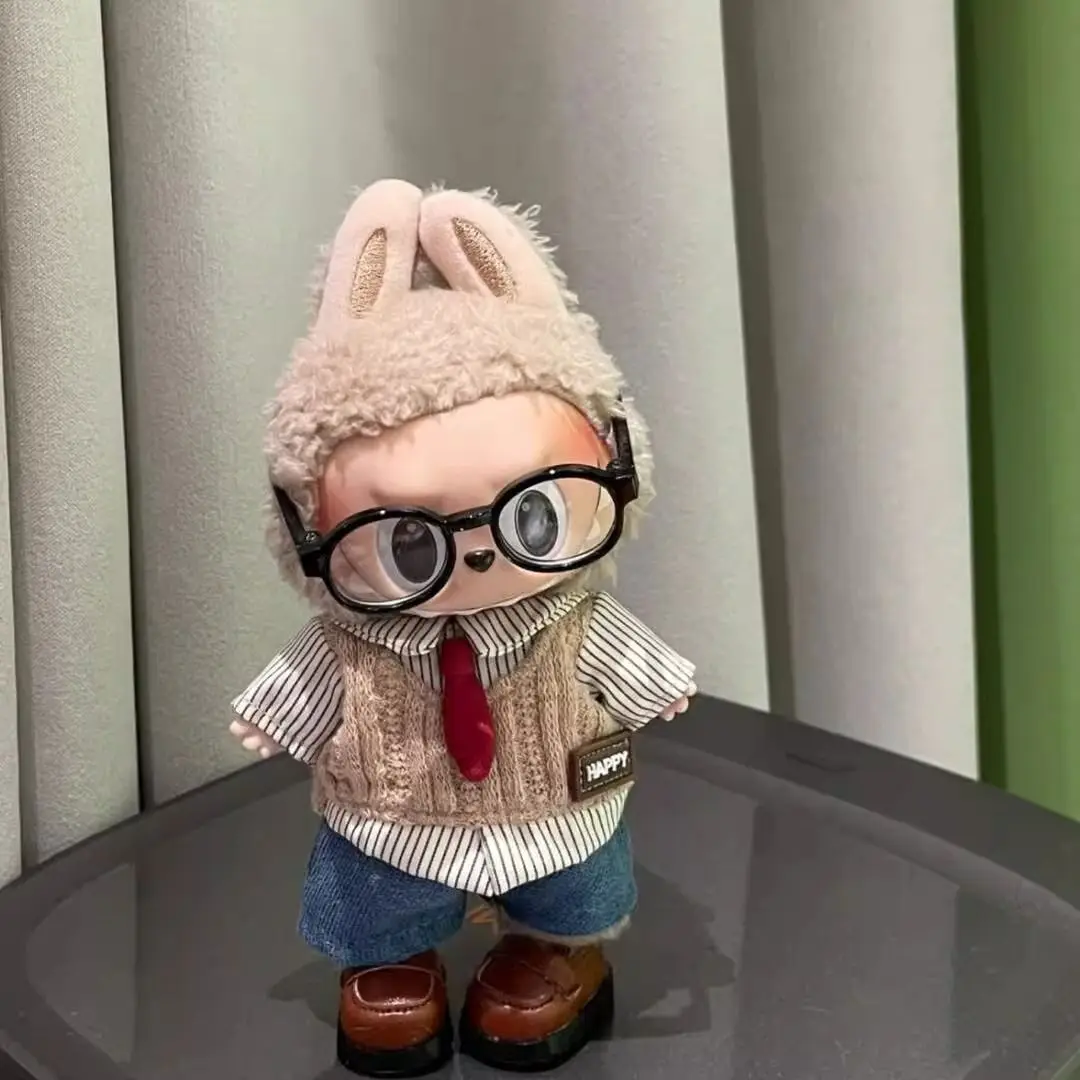 

Labubu Doll Clothes Chocolate Preppy Happy Baby 1st 2nd 3rd Gen 17cm Labubu Sitting Party Outfit