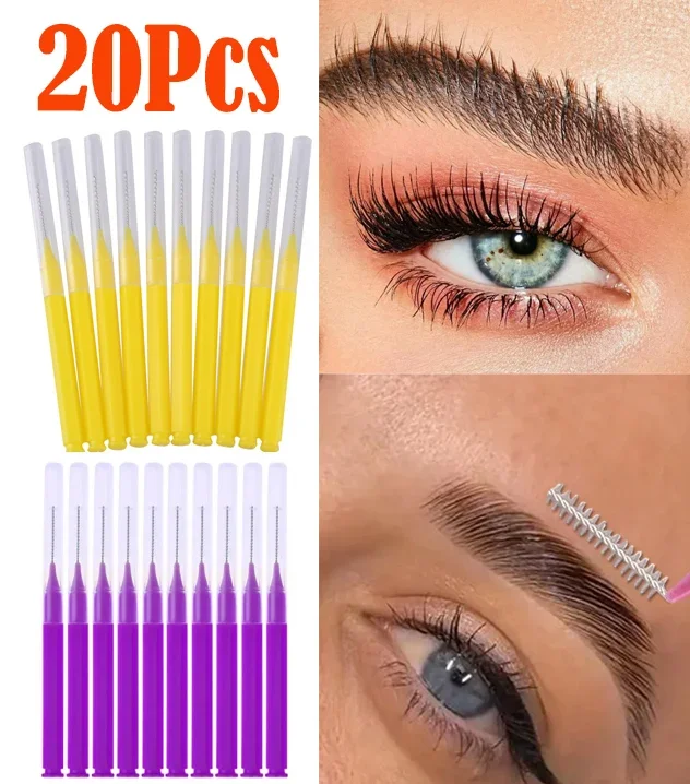 

20Pcs Eyelash brush Disposable spiral cleaning brush Flexible eyebrow brush Eyelash beauty tool Flexible eyebrow Makeup tools