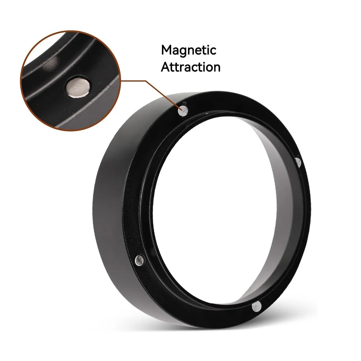 Coffee Dosing Ring for 51mm 53mm 58mm Profilter Portafilter Black Steel Espresso Funnel Easy to Place and Observe