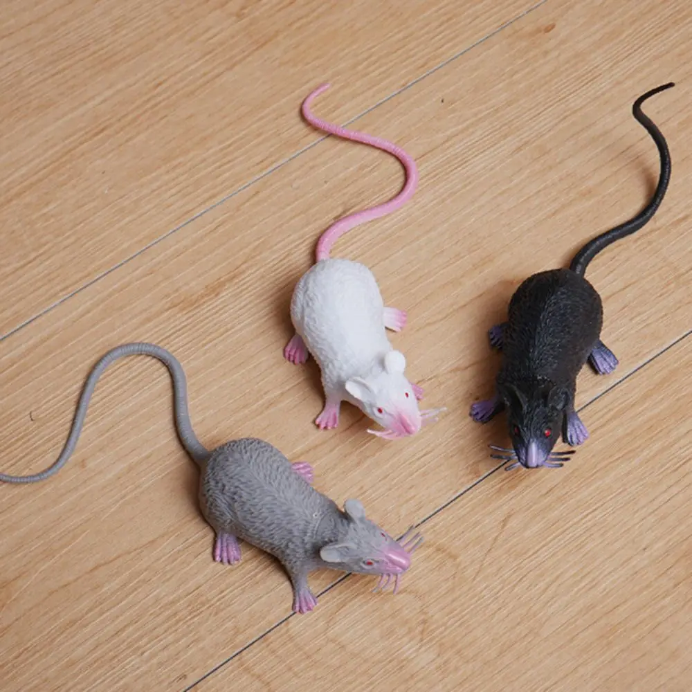 Fake Small Rat Lifelike Mouse Model Prop Scary Trick Prank Toy Horror Halloween Party Decor Practical Jokes Novelty Funny Toys