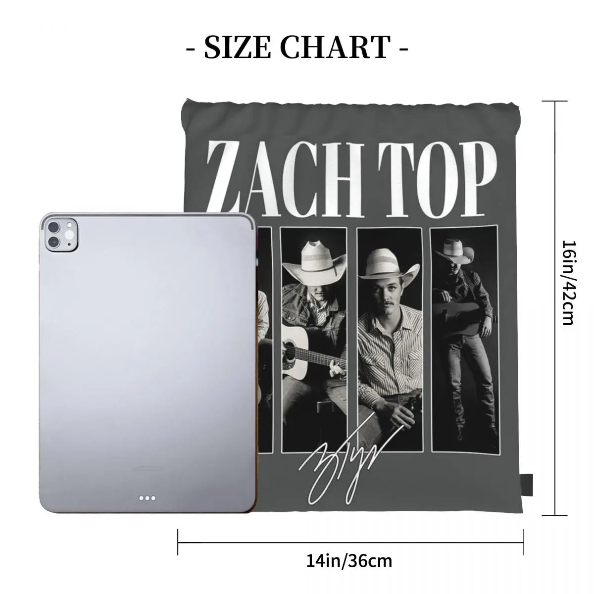 Zach Top Tour Country Music Backpacks Multi-function Portable Drawstring Bags Sports Bag Book Bags For Man Woman Students