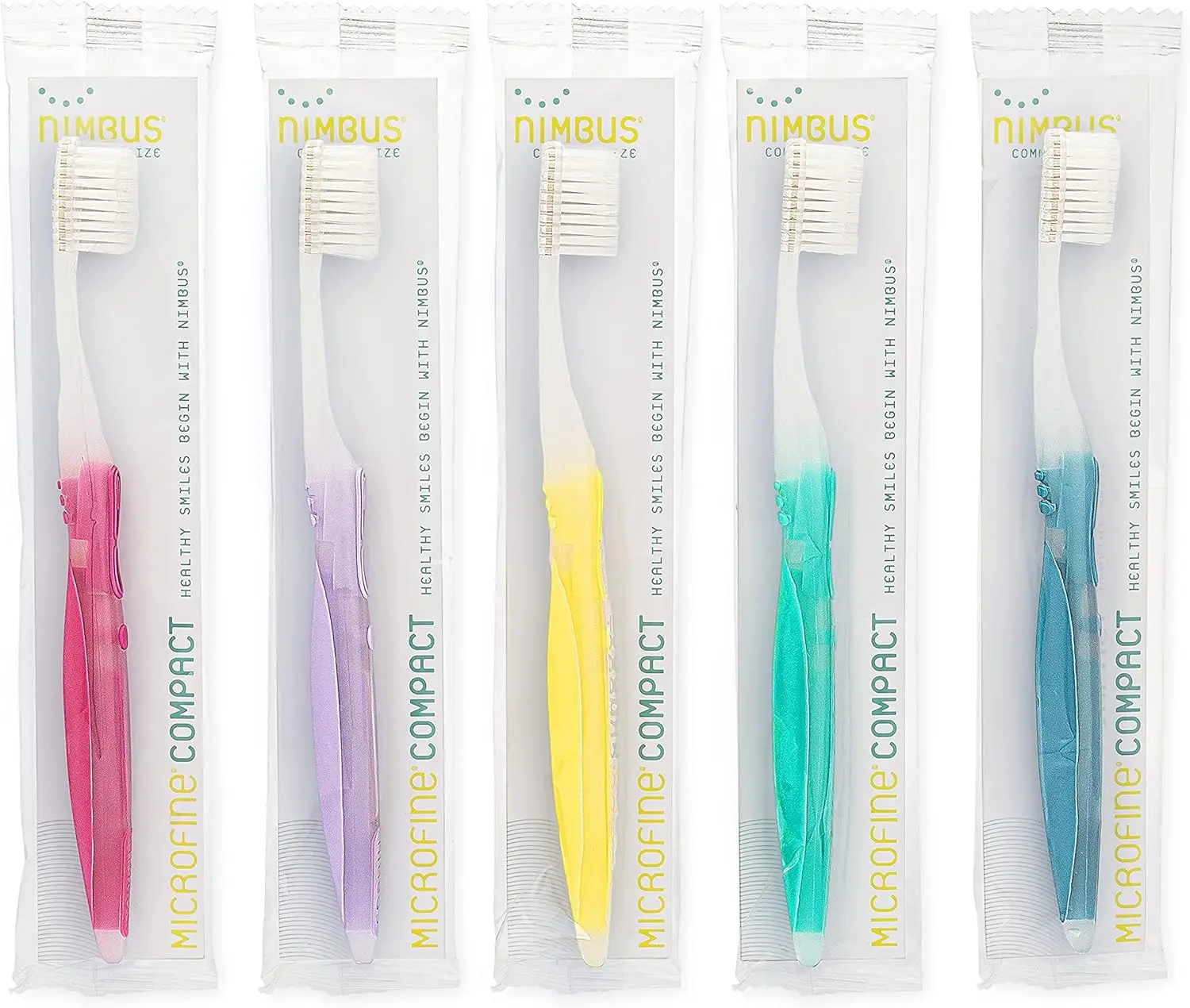 

Extra Soft Toothbrushes Compact Size, Tapered Bristles for Sensitive Gums, 5 Pack