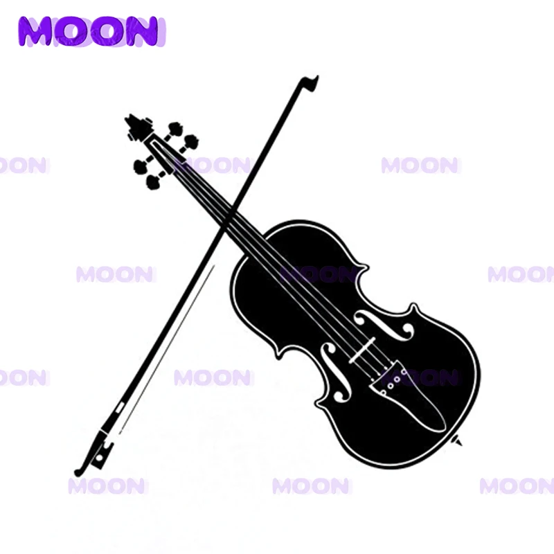 Fashion Violin Modeling Popular Stickers PVC Auto Motorcycle Sunscreen Waterproof Self-adhesive Creativity Decals Decor