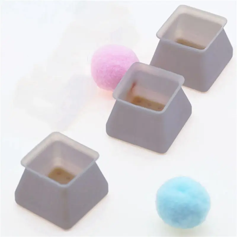 48Pcs Chair Leg Caps Silicone Floor Protector Square Furniture Table Feet Cover Anti-Slip Bottom Chair Pads-Gray-A68E