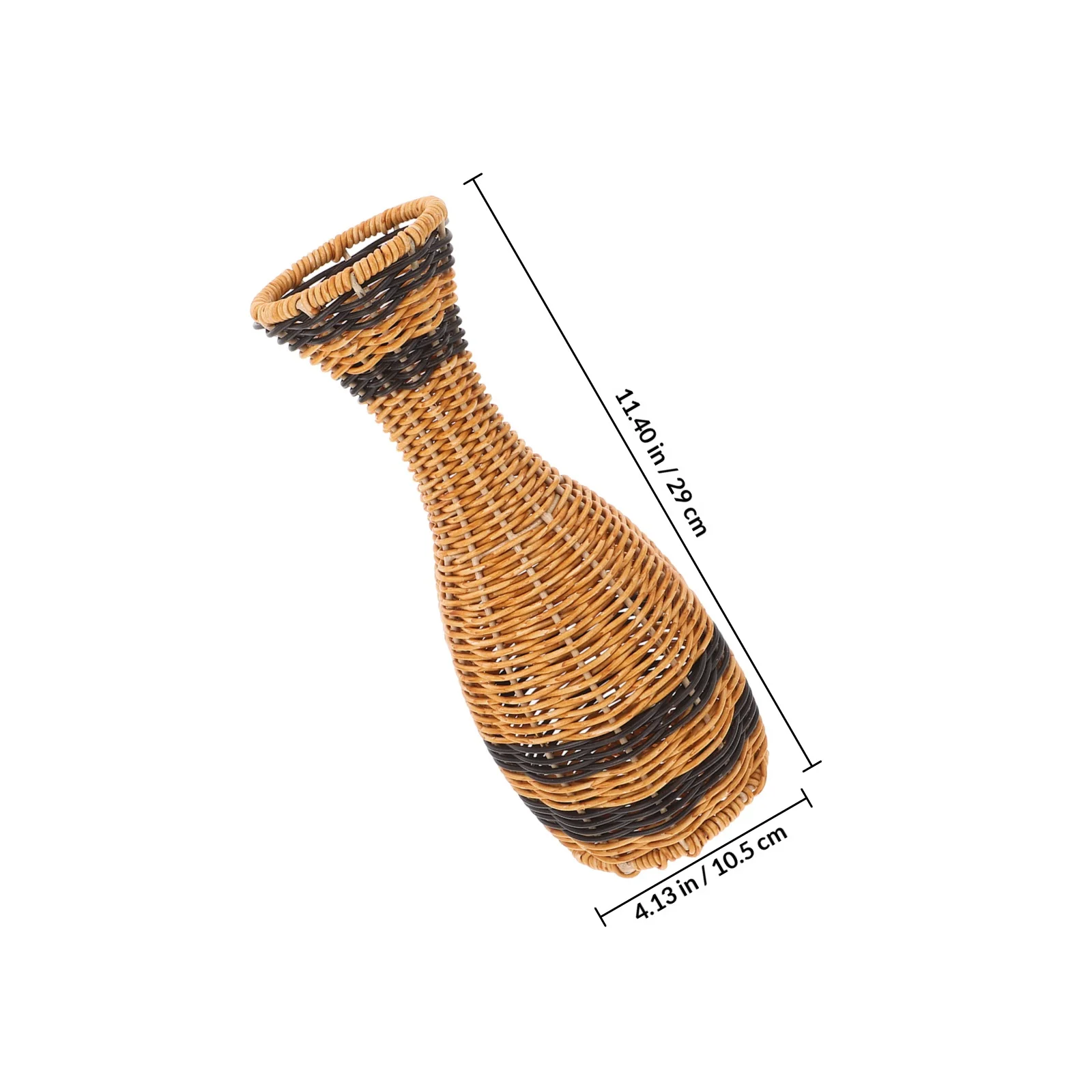 مزهرية داخلية منسوجة يدويًا بأسلوب الروطان، حاوية للزهور المجففة، مزهرية زخرفية بطراز المزرعة، تصميم عصري أنيق للمكتب