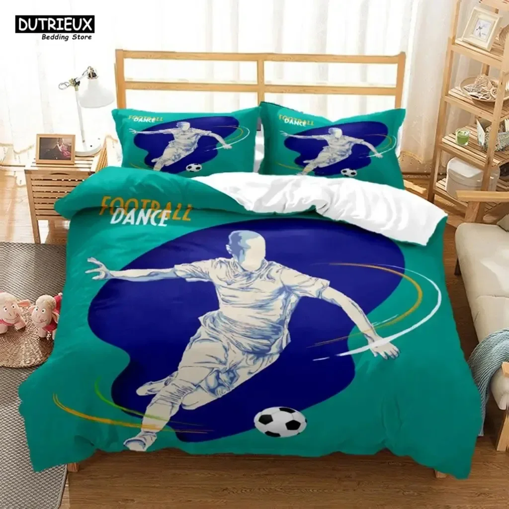 3D Football Duvet Cover Soccer Football Digital Print Polyester Bedding Sets Child Kids Covers Boys Bed Linen Set For Teens