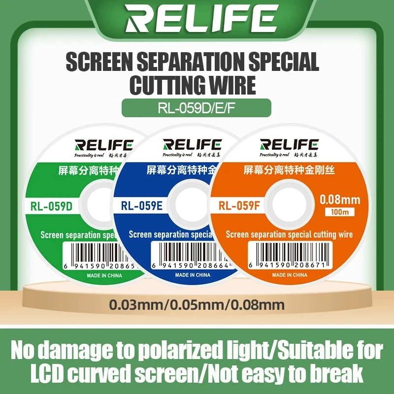 RELIFE RL-059D/E/F Special High Hardness Diamond Wire Cutting Rope Touch Screen Lcd Separating Wire Mobile Phone Repair Tools
