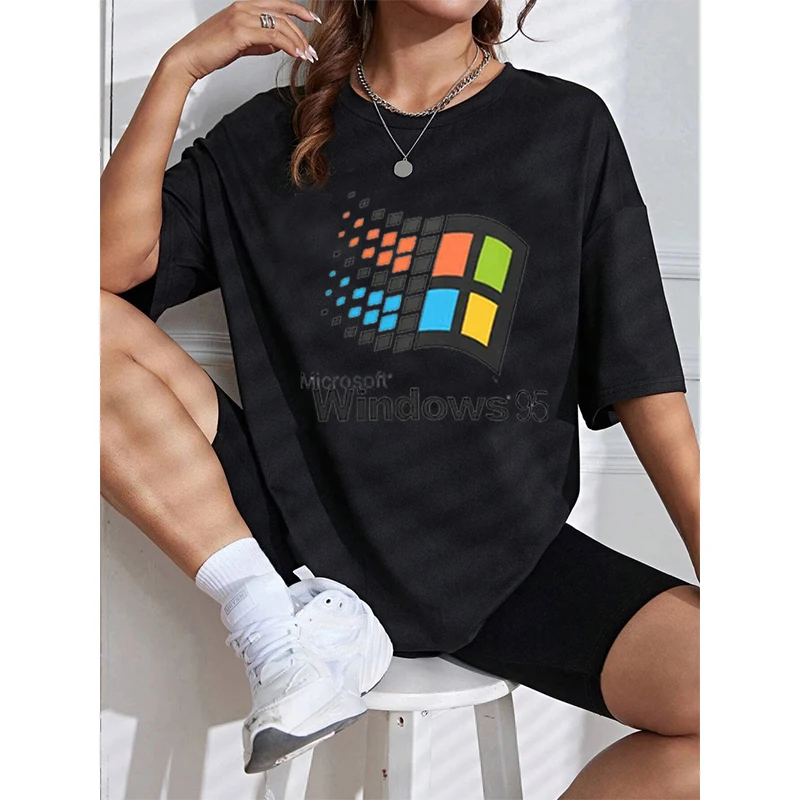 Windows 95 Vaporwave T Shirt Men Women's Crewneck 100% Cotton