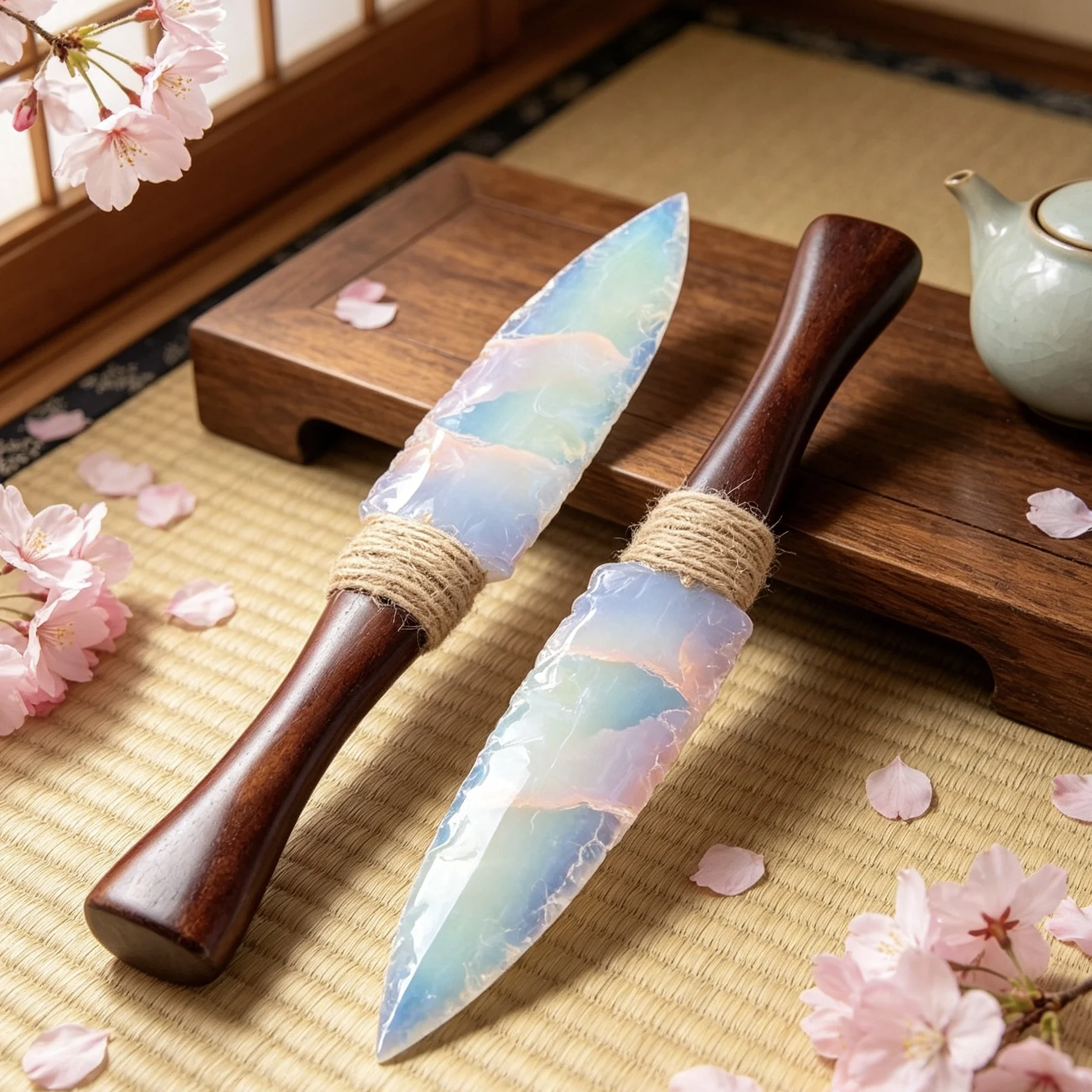 

1pc Handcrafted Bohemian Knife- White Opalite Crystal, Hand-Polished Home Decor Display Knife, Decorative Collectible Art Piec