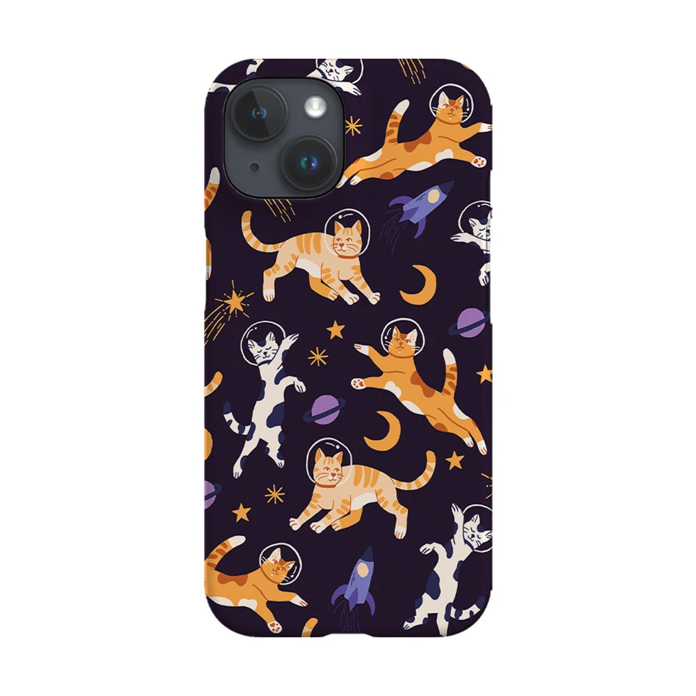 

Luxury Space Cats Phone Case for iPhone 17 16 15 14 13 12 11 Pro Max Air Plus Luxury Double-layer Back Cover