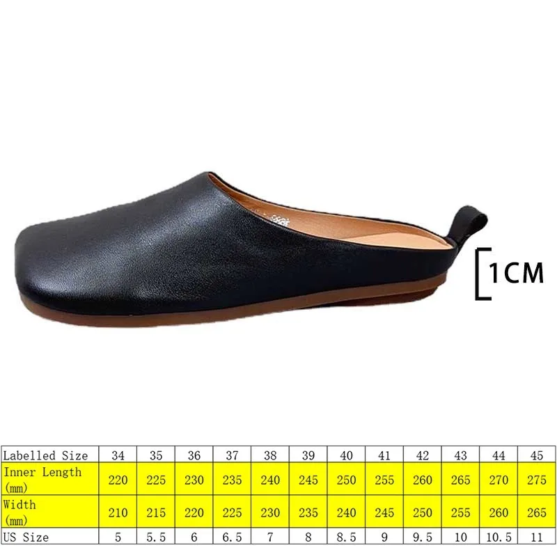 Koznoy 1cm 2024 Ladies Sandals Natural Genuine Leather Fashion Flats Woman Slippers Comfy Luxury Slip on Summer Designer Shoes