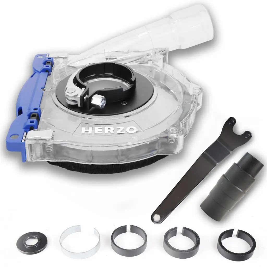 Plastikowa osłona przeciwpyłowa HERZO 125 mm, przezroczysta konstrukcja do szlifierki kątowej