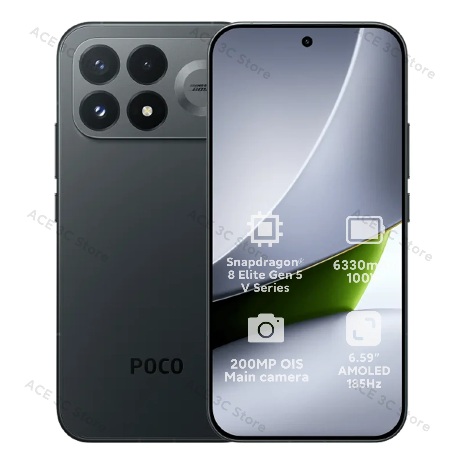 Globale versie POCO F9 Pro Snapdragon 8 Elite Gen 5 V-serie smartphone, 200MP hoofdcamera, 6330mAh batterij, 100W HyperCharge, 6,59" 185Hz AMOLED-scherm, POCO mobiele telefoon