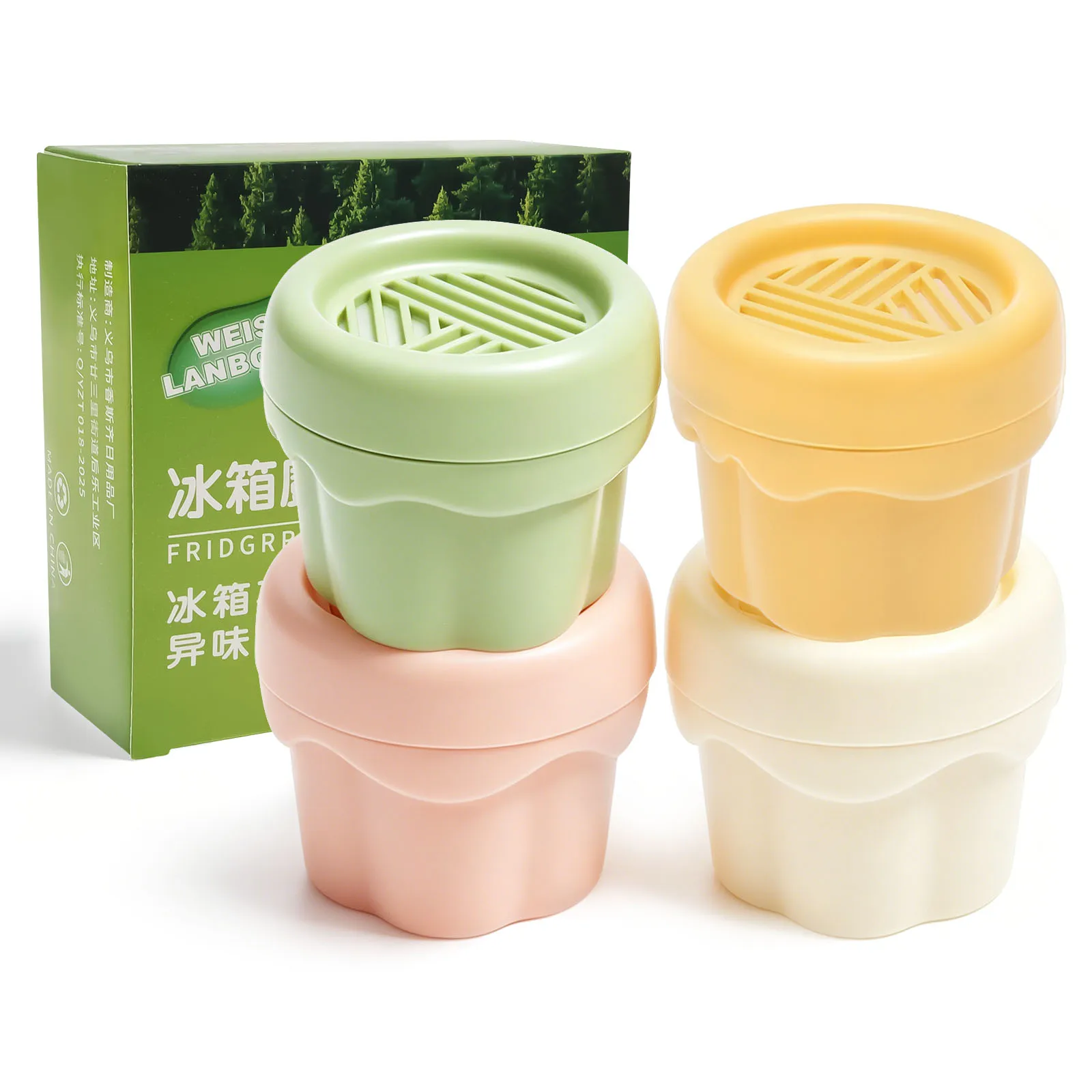 Refrigerator Deodorizer Smell Eliminator for Fridge Freezer 4 Different Scent Long Lasting Freshen Refrigerator for Home Kitchen
