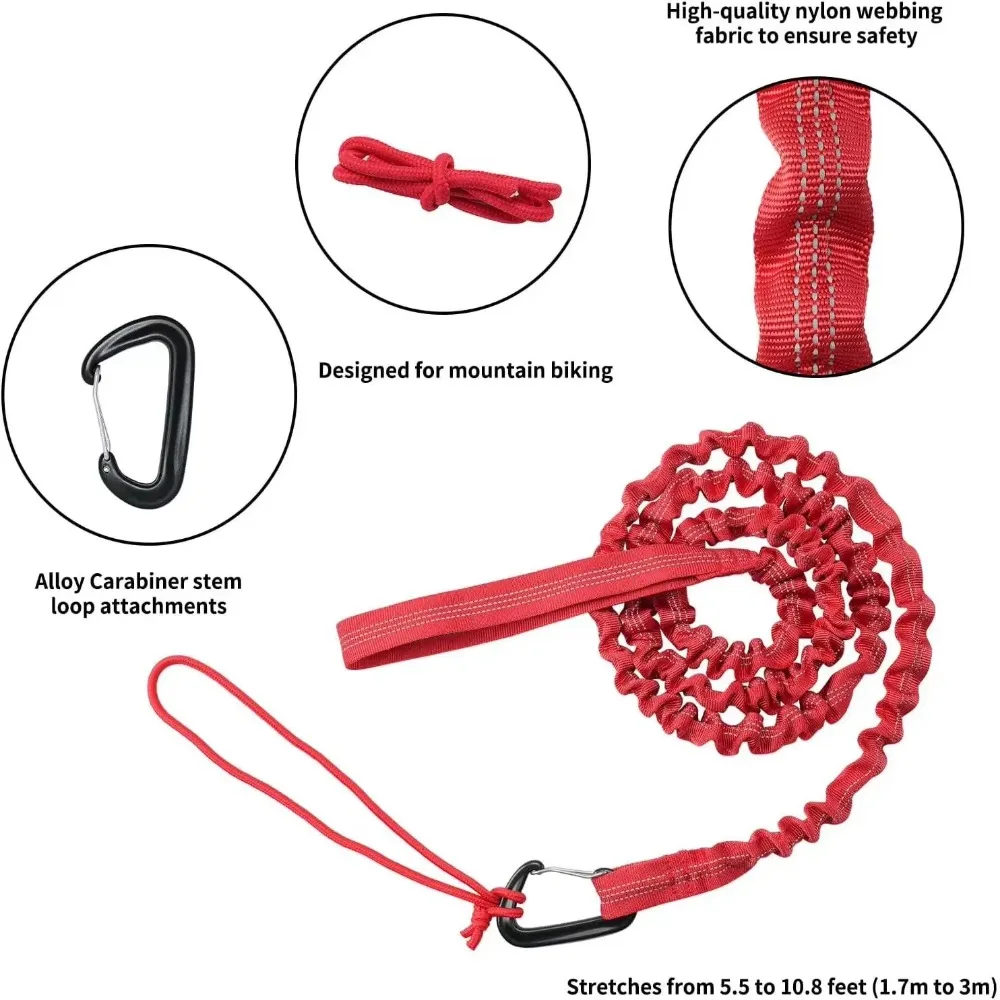 New Portable Bicycle Tow Rope Retractable Flexible Bicycle Traction Rope Mountain Bike Parent-Unisex Pull Rope Trailer Rope