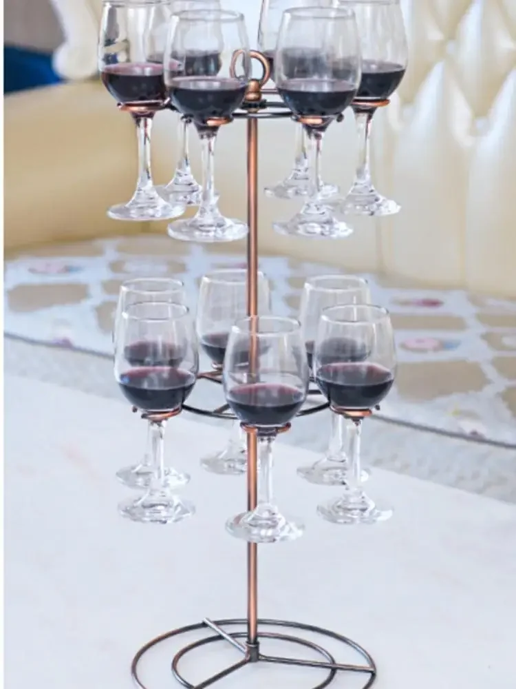 Iron Multi-layer Red Wine Cup Holder Hanging Upside Down, Kitchen Glass Cup Storage  Bar & Restaurant Goblet Organizer 10pcs