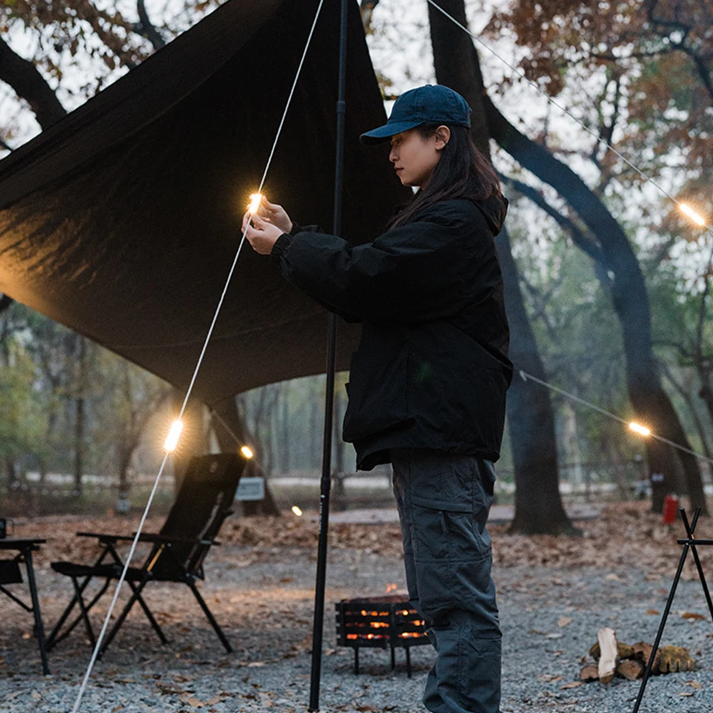 

Светильник с пряжкой ветровой веревки Type-C, зарядка, сигнальная лампа ветровой веревки, бесступенчатое затемнение, атмосферный свет для палатки для кемпинга, пикника на открытом воздухе
