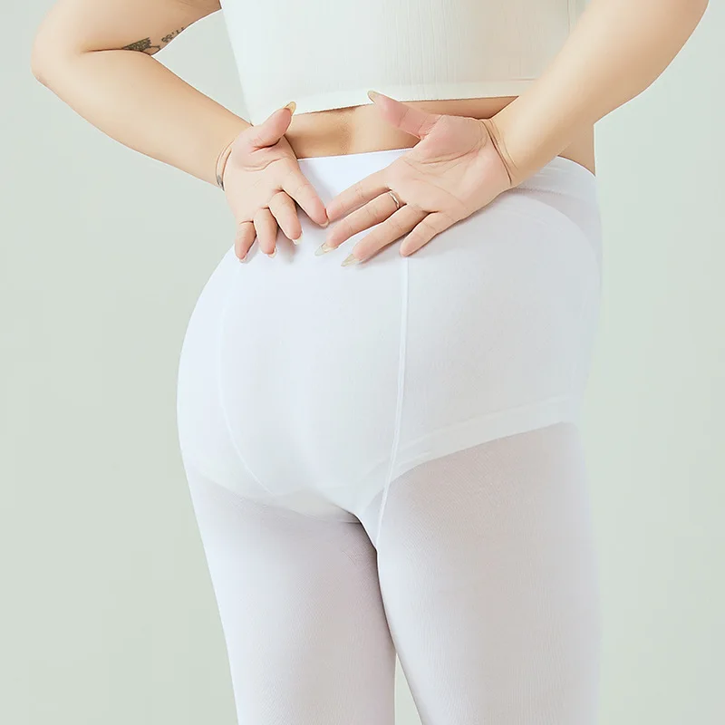 สีขาว Dance Tights สําหรับผู้หญิงยืดบัลเล่ต์ฝึกถุงเท้าบางชุดชั้นใน Pantyhose เต้นรํา Exam ถุงน่องประสิทธิภาพ