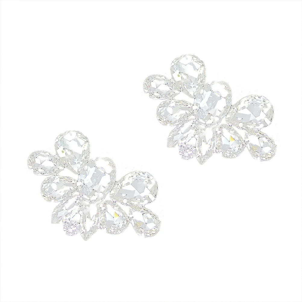 

1 Pair Crystal Shoe Buckles Rhinestone Shoe Decoration Clip For Women Durable Fashion Design Brightness Sandals Boots Pumps Home