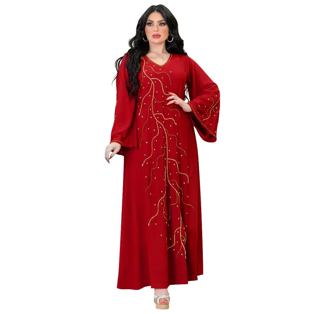 Caftán Eid elegante para mujer musulmana, Vestido largo de noche para fiesta de Ramadán, Dubai, Abaya, Turquía, Islam