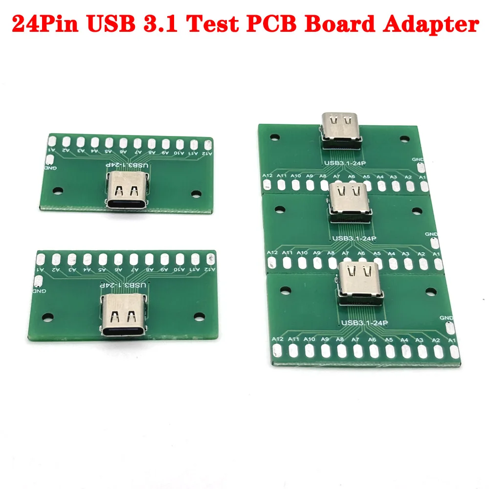 

24Pin USB 3.1 Test PCB Board Adapter Type-C Female Type C 24P 2.54mm Connector Socket For Data Line Wire Cable Transfer