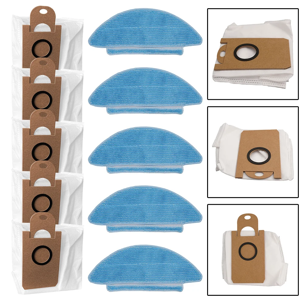 Maintenance Made Simple 5 Pack of Custom Fit Replacement Dust Bags & Mop Cloths for the For Kogan For G80 Series