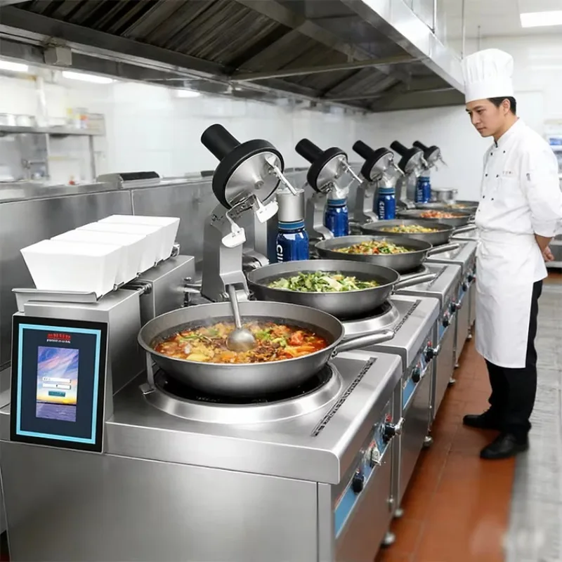 Commercial Automatic Cooking Machine Auto Stir Fry Cooker Intelligent Kitchen Restaurant Food Processing Unit view 6