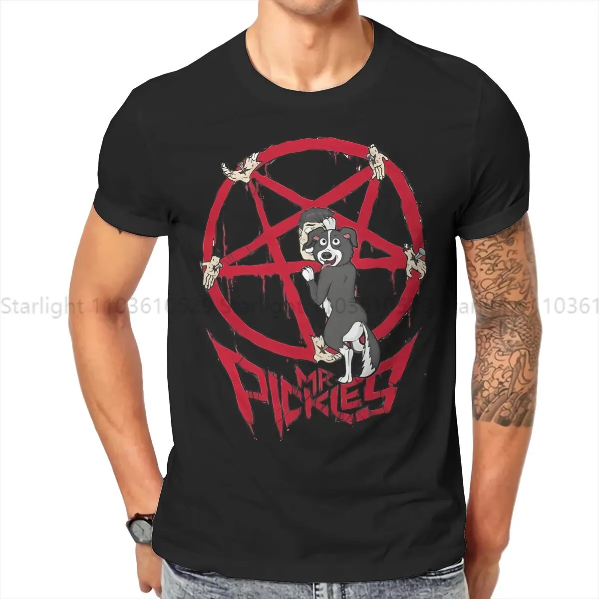 Mr Pickles TShirt Gothic Basic T Shirt Homme Men Tee Shirt Printing