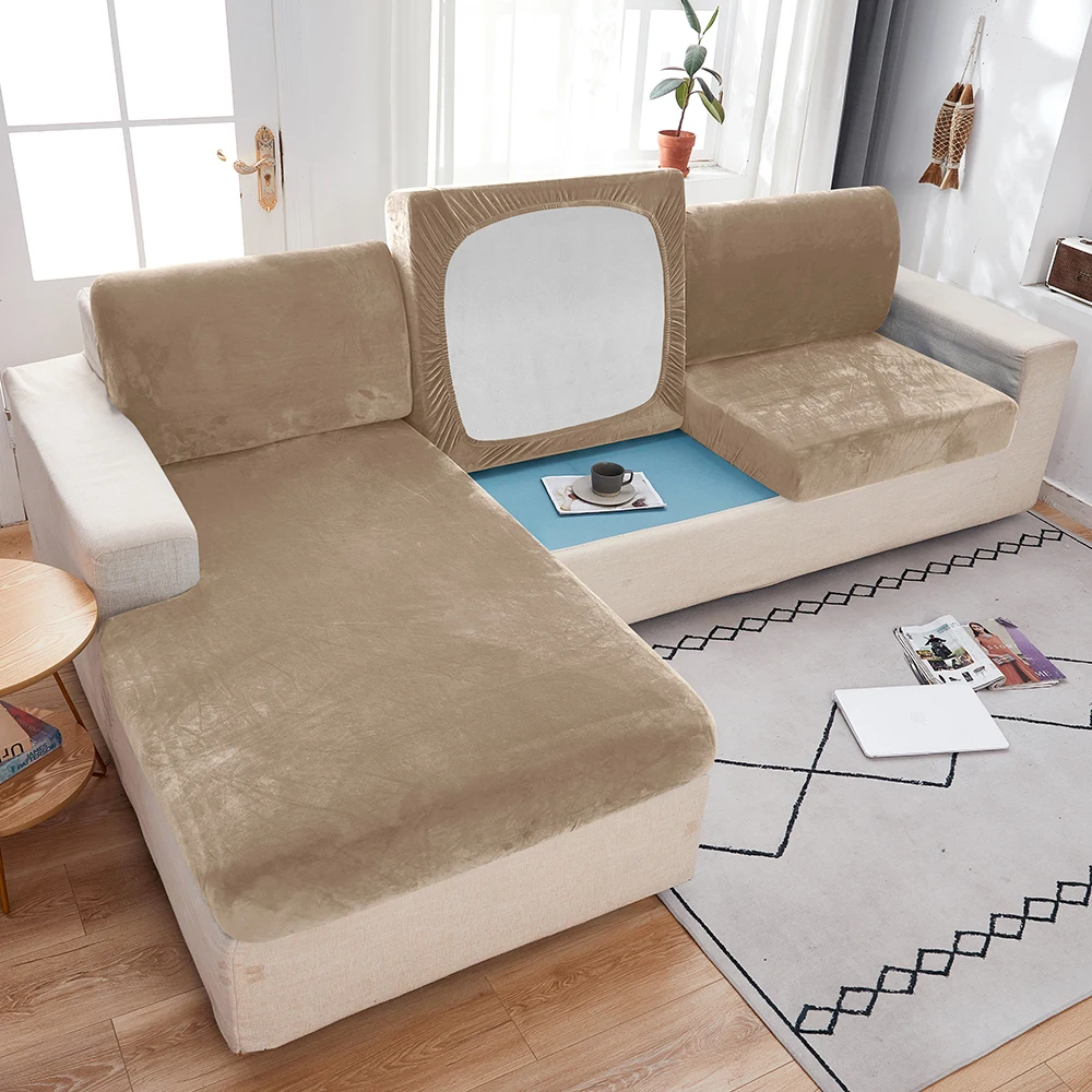 1pc Plush Sofa Slipcover Anti-slip Elastic Sofa Cover for Bedroom Office Living Room Home Decor Couch Cover Furniture Protector image 3