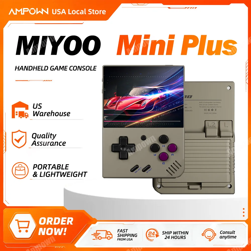 Miyoo Retro Handheld Game Console 3.5" OCA IPS Screen 2.5D Narrow Bezel 3000mAh Linux System Portable Gaming Emulator Kids Gift miyoo35
