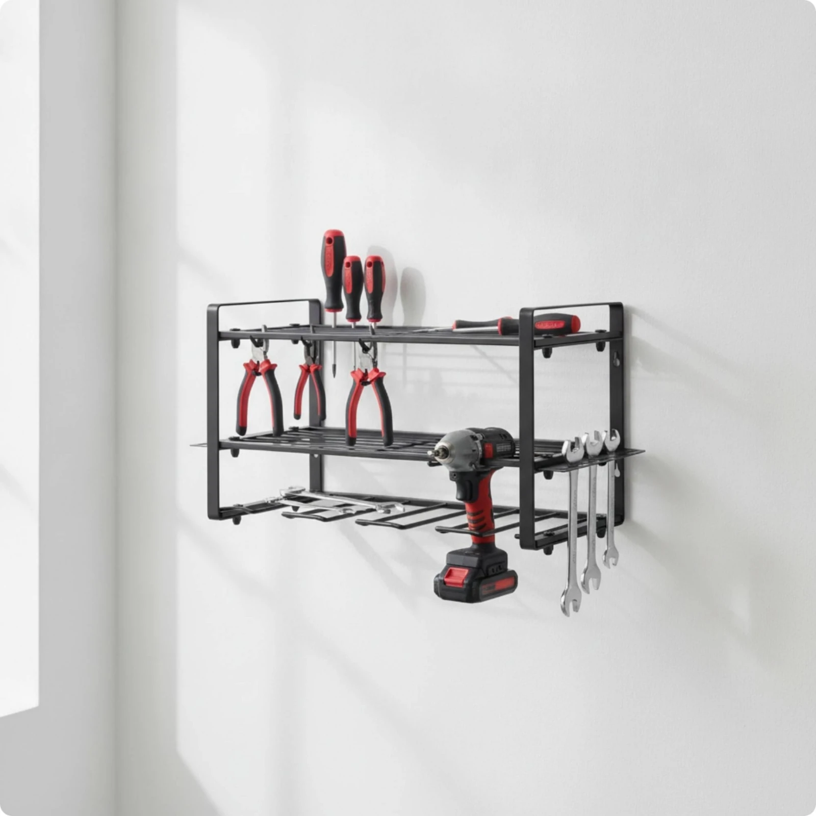 壁掛け式電動工具オーガナイザー 3段式電動工具オーガナイザー - Power Tools Rack のレビューと価格