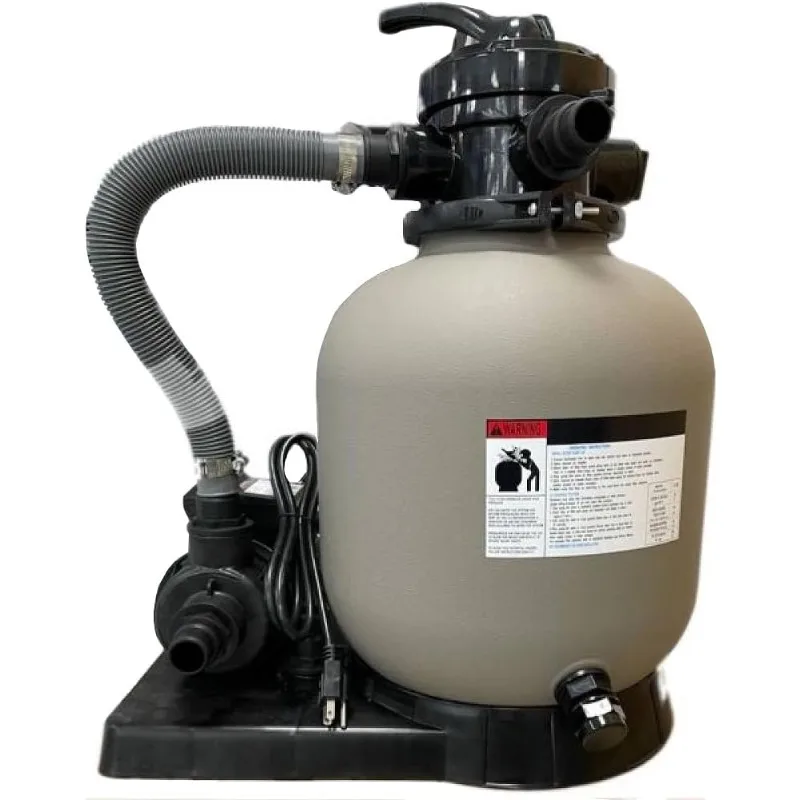 Rx Clear Radiant Complete Sand Filter System | for Above Ground Swimming Pool ， 1/2 HP Pump ， 14 Inch Tank， 60 lb Sand Capacity