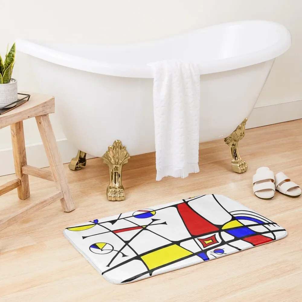 

Miro-inspired Abstract Bath Mat Sleeping Room Rugs Anti-Slip Bathtub Water Absorbent Mat