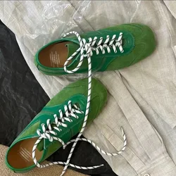 Women Sneakers Spring Autumn Green Silver  Casual Shoes Women's Lace-Up Mulit Color Shoes Flat Heeled Girls Fashion Sneakers