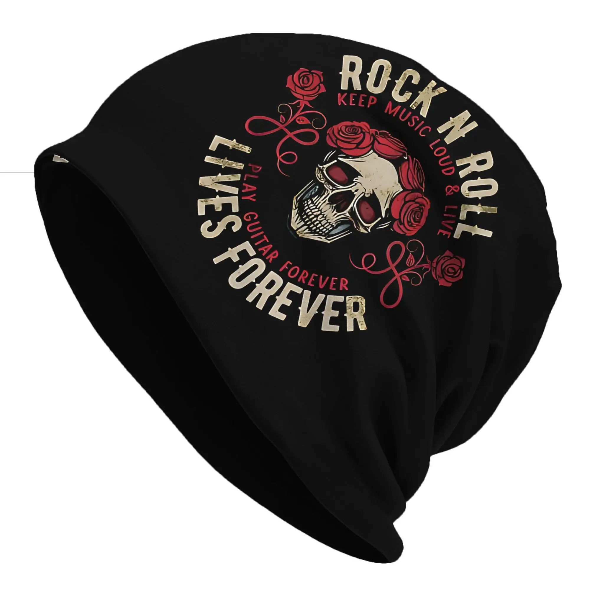 Autumn Rock N Roll Lives Forever Bonnet Homme Outdoor Thin Hat  Skullies Beanies Caps Men Women Creative Hats