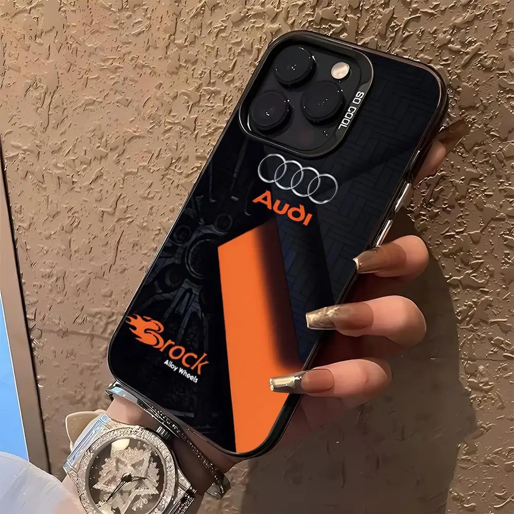 Sportwagen-Audi-Handyhülle für iPhone 17 16 15 14 13 11 12 Pro Max Xr X Air Plus Schwarz Silber Hartschalen-Cover