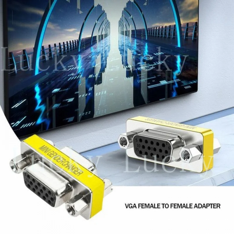 f for   VGA Female to Female Adapter Coupler Gender Changer Male Female Converter ; F6R4