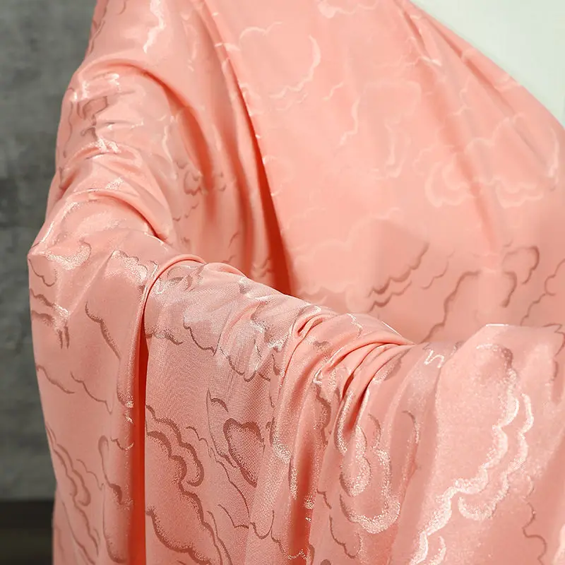 Lucky Cloud Jacquard Silk Satin Fabric Traditional Hanfu Ethnic Embroidered Textile for Tang Suit Horse Face Skirt Clothing view 5
