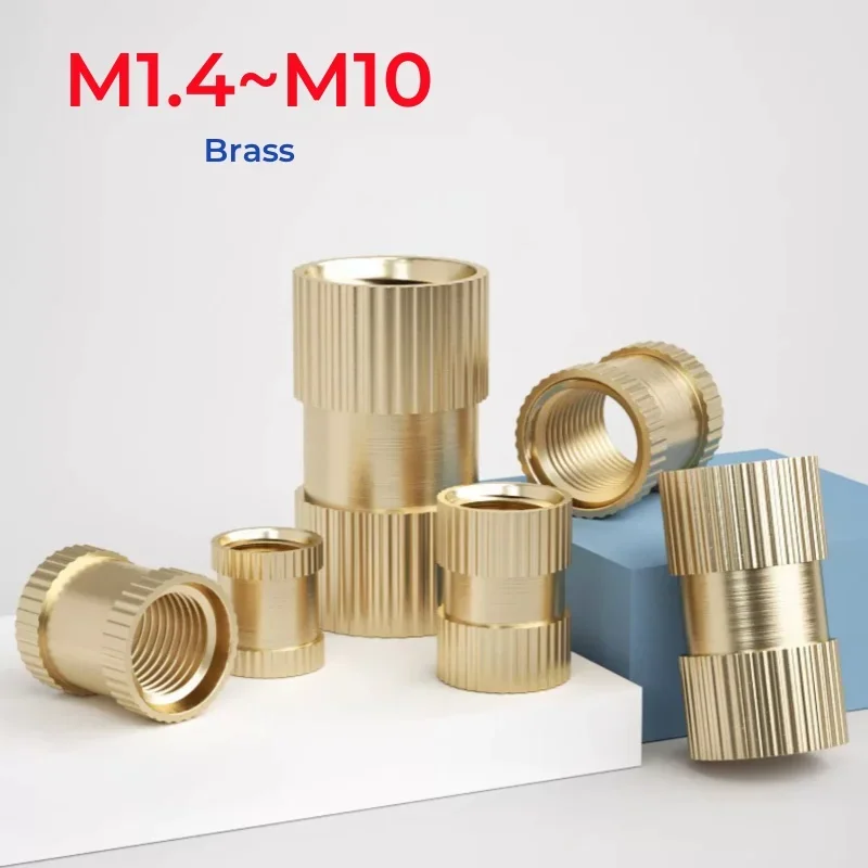 M1.4 M1.6 M2 M2.5 M3 M4 M5 M6 M8 M10 Brass Injection Molding Knurl Embedded Nutsert Hot Melt Insert Nut 3D Printer