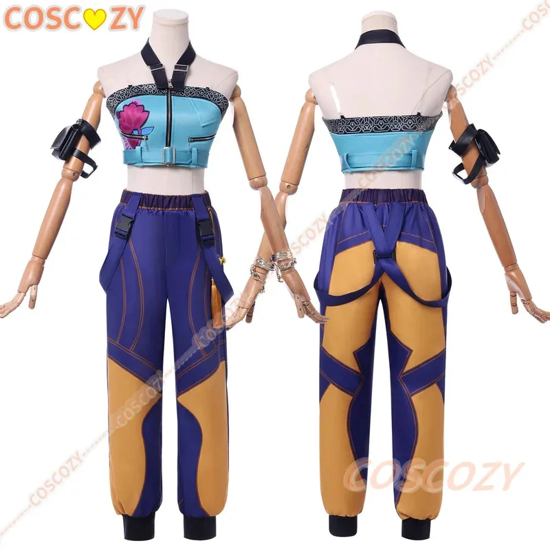 Película de Anime KPop Demon Hunters Zoey, disfraz de Cosplay, uniforme, anillos Huntrix, pendientes, Festival, fiesta de Halloween para mujeres y niñas