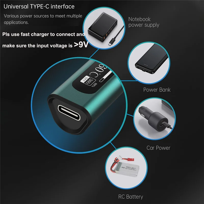 

Портативный паяльник ABSS-Smart с зарядкой через USB-C, с OLED-экраном, Withpid Control, 180–100 градусов по Фаренгейту, 65 Вт, 8S