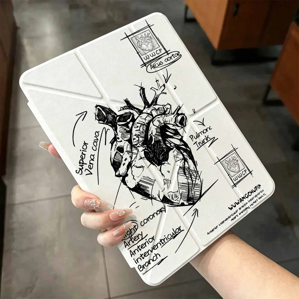 Viral Heart Anatomy For Samsung Galaxy Tab A8 A9 A11 S6 S7 S8 S9 S10 FE Plus Lite Protective With Pen Slot Tablet Case