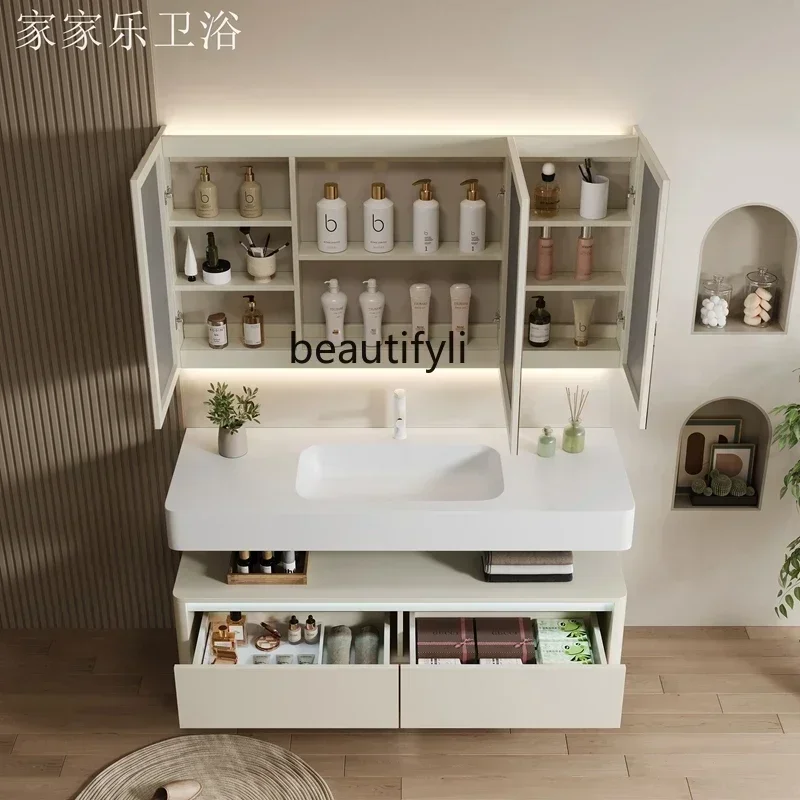 B567   Internal and external arc integrated basin, bathroom, bathroom cabinet combination, face and hand wash basin